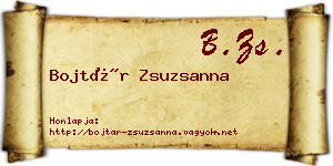 Bojtár Zsuzsanna névjegykártya